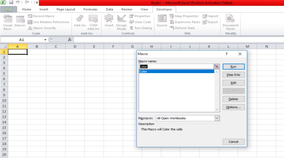 windows to run macro